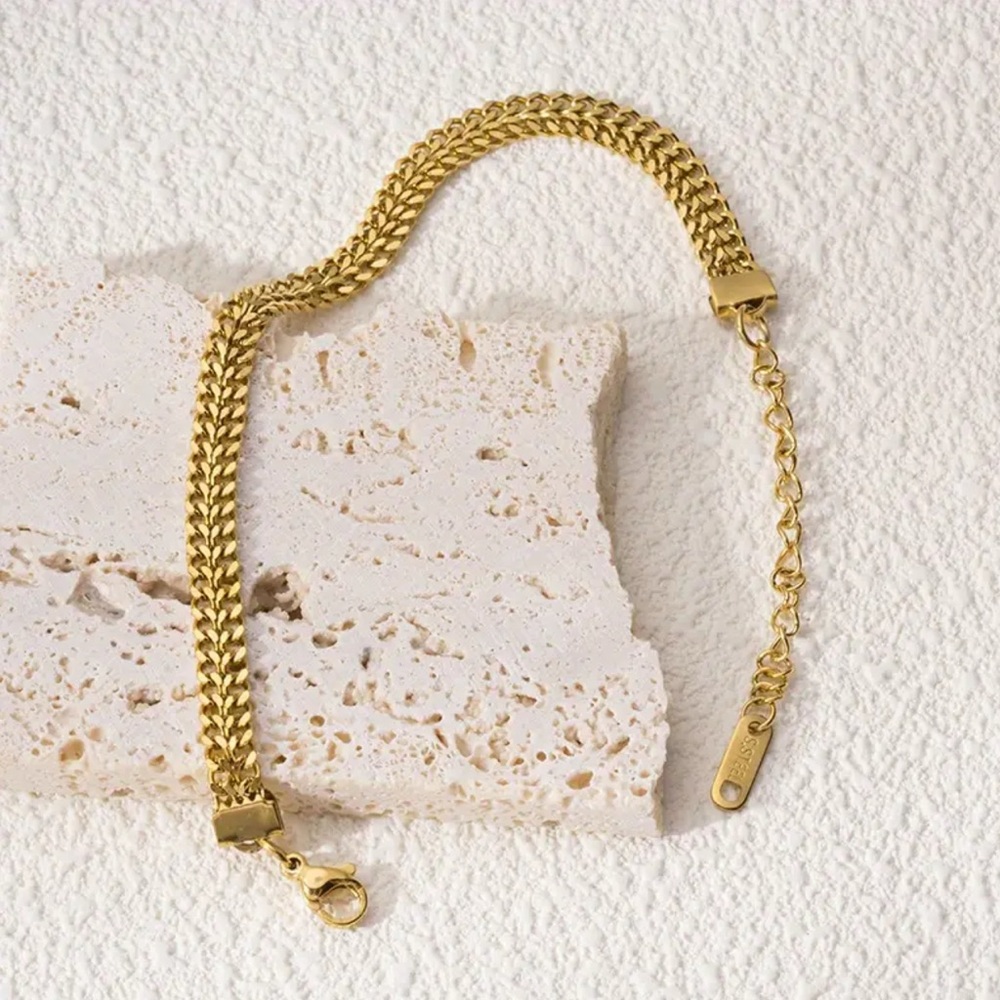 18k Gold-Plated stainless steel Bracelet 2 pieces - Picture 6 of 13